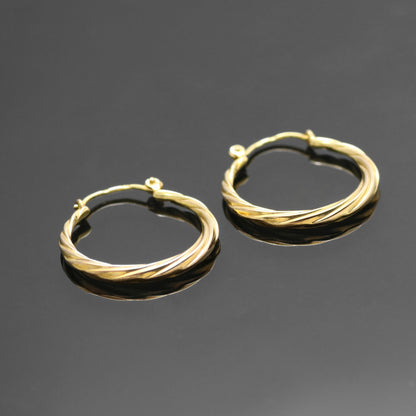 8k yellow gold earrings hoop earrings 