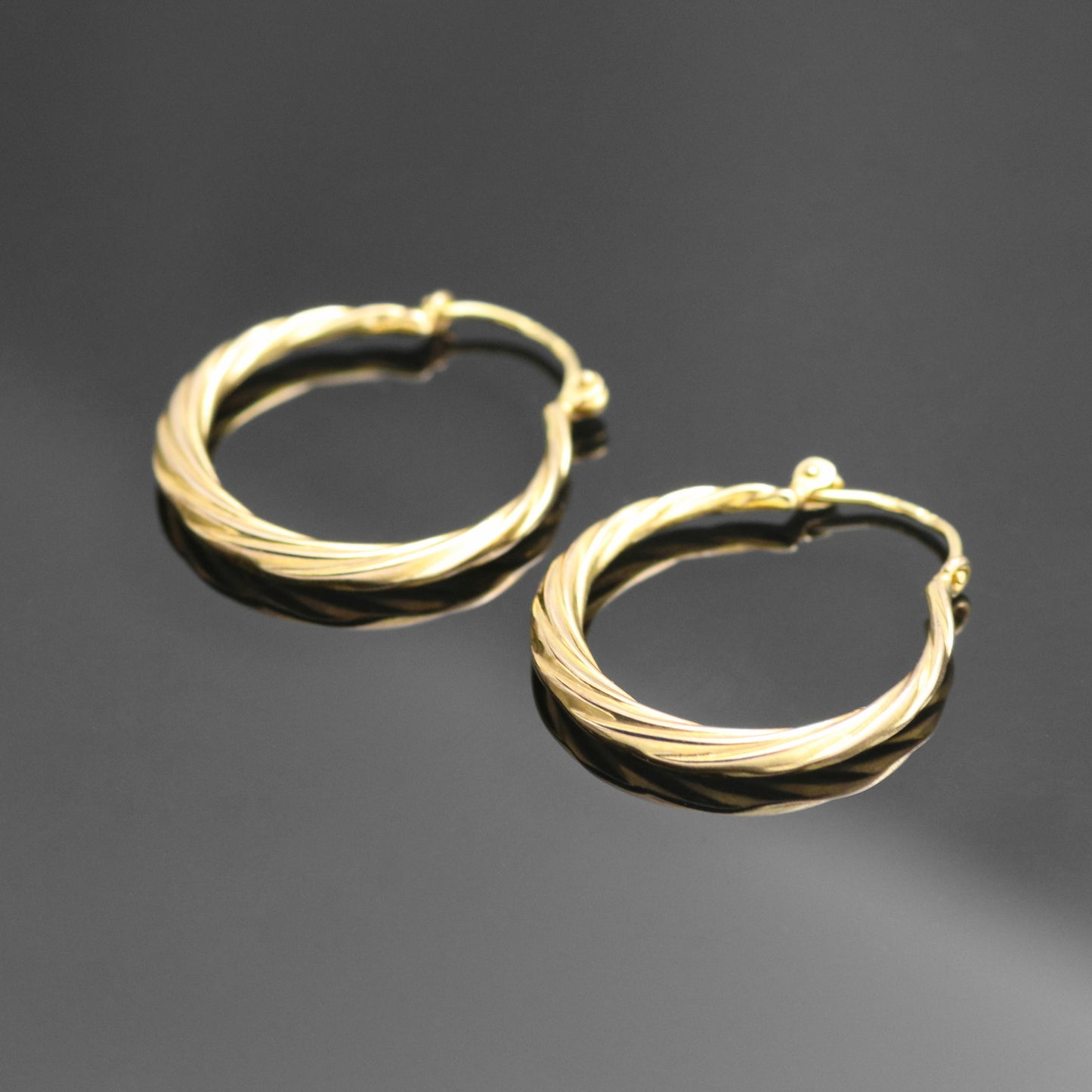 8k yellow gold earrings hoop earrings 