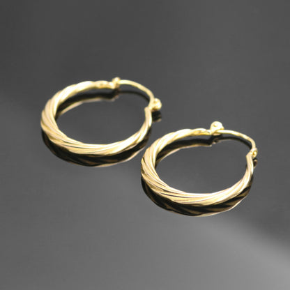 8k yellow gold earrings hoop earrings 