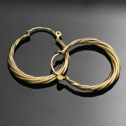 8k yellow gold earrings hoop earrings 