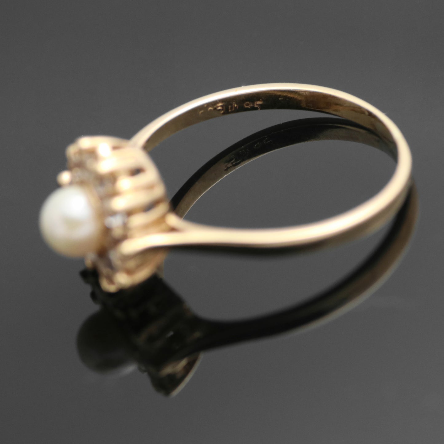 14k yellow gold ring 1x freshwater cultured pearl designer ring 