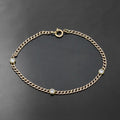 14k yellow gold bracelet chain 3x white stones