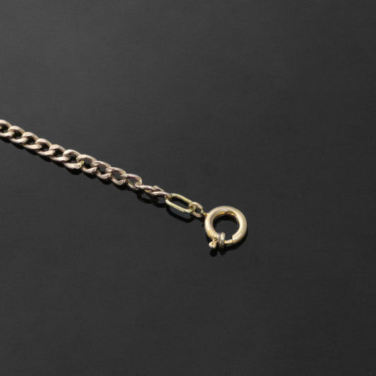 14k yellow gold bracelet chain 3x white stones