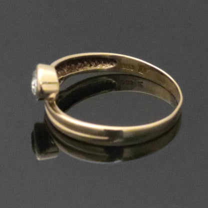 8k Gelbgold Ring 1x weißer Stein Gr. 59