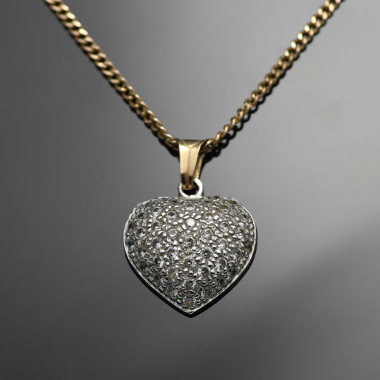 14k Yellow Gold Necklace &amp; Pendant Heart 