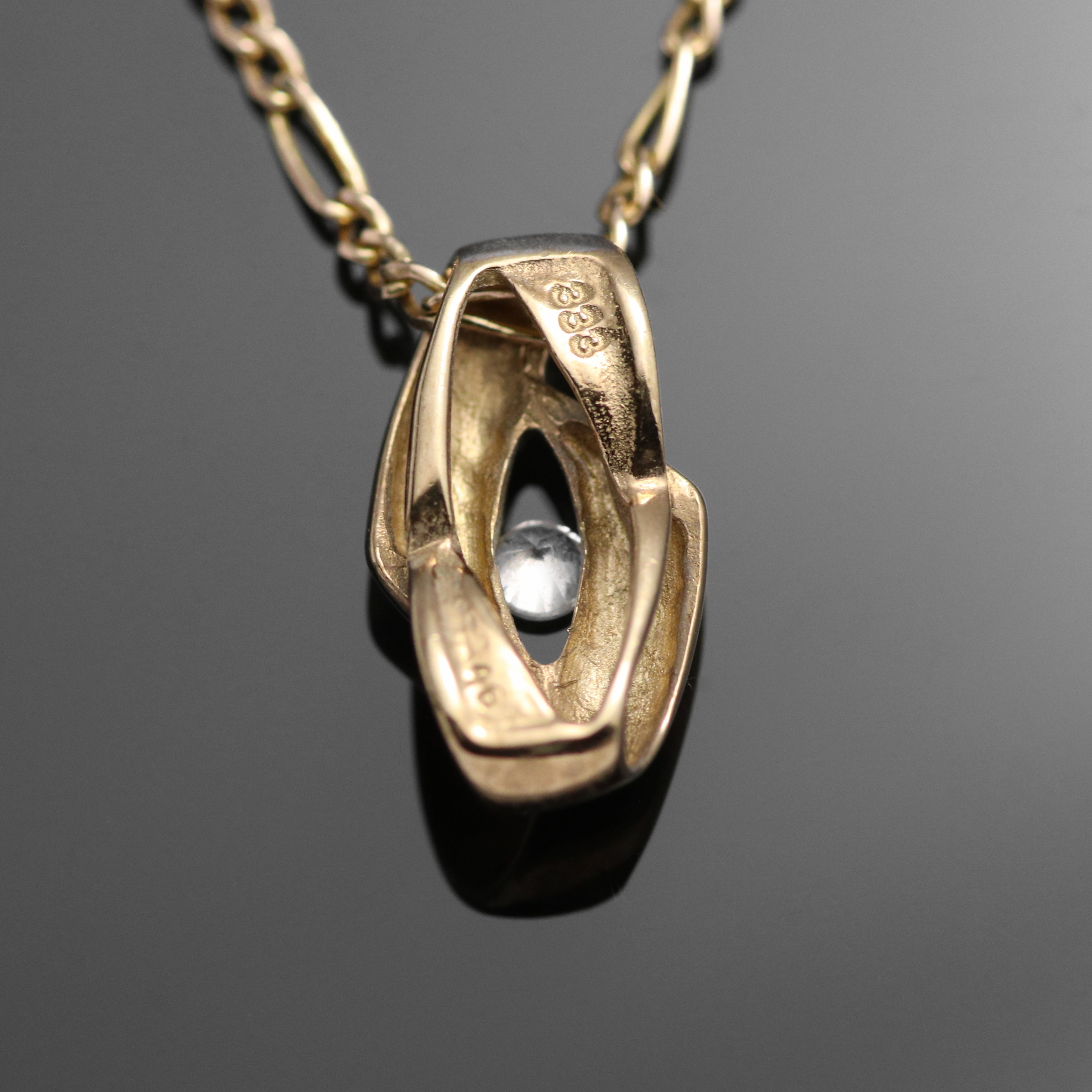 14k Tricolor Gold Necklace &amp; Pendant Infinity 