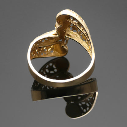 14K bicolor gold women's ring designer ring 