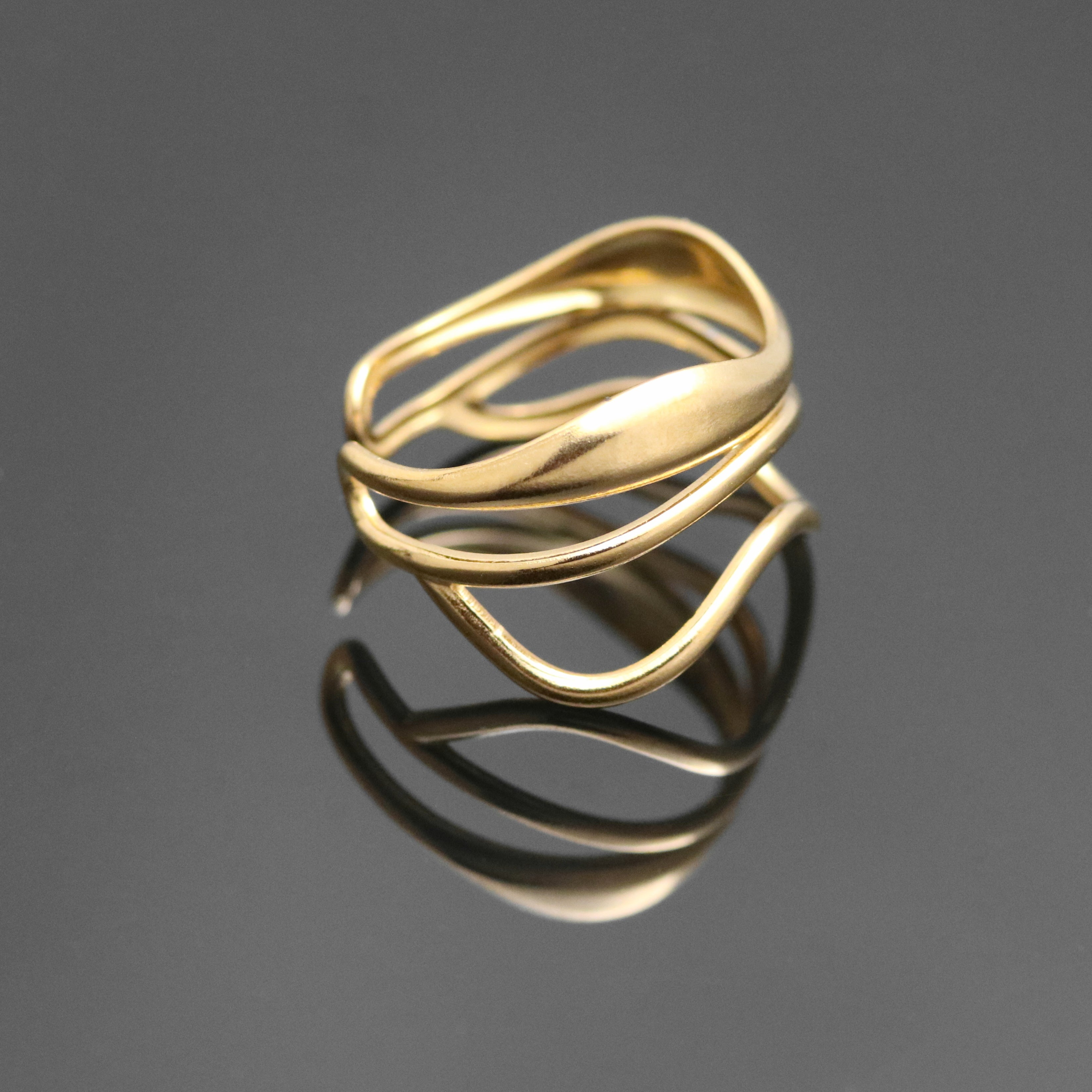 18k Gold Plated Ladies Ring Adjustable Fashion Jewelry Jolie 