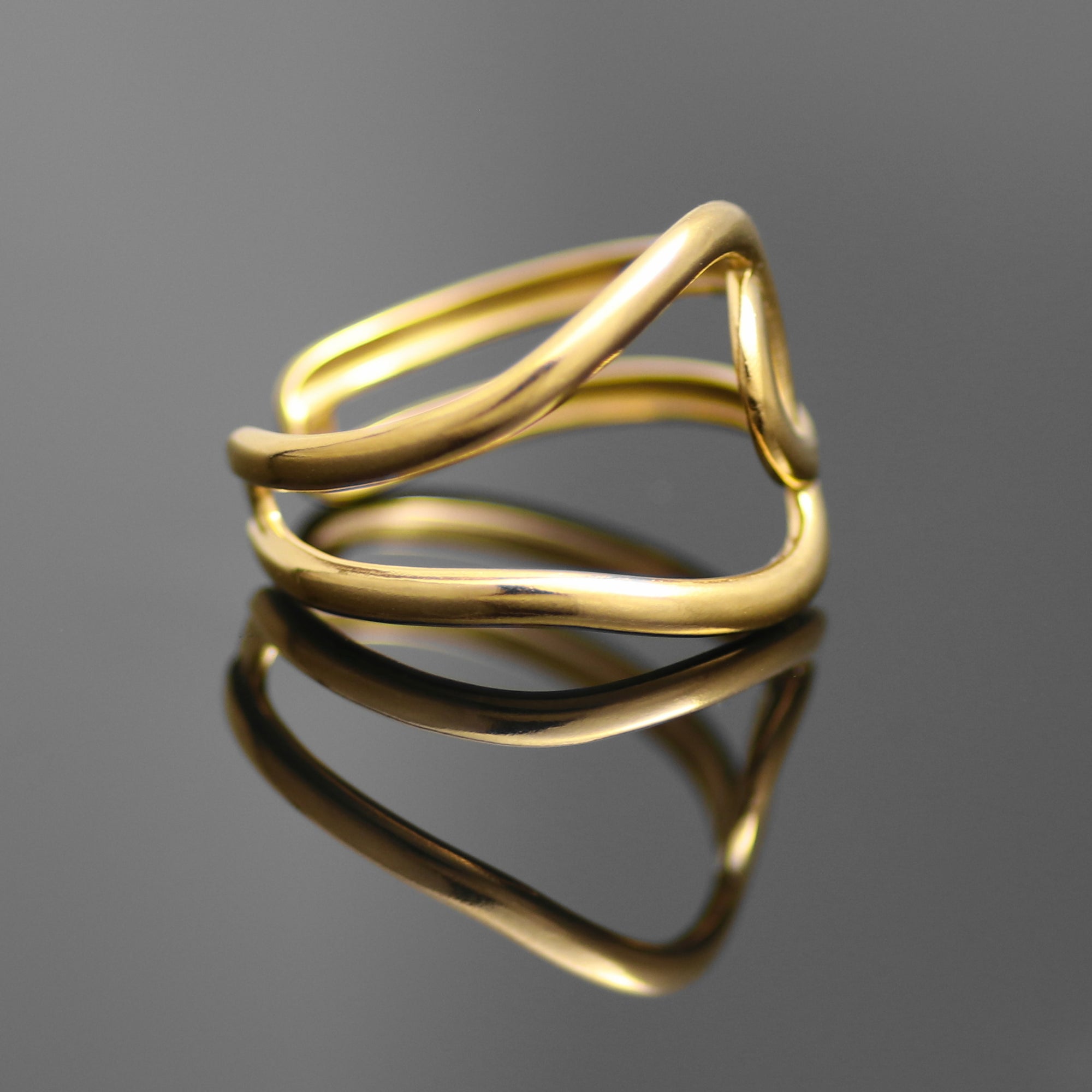 18k Vergoldeter Damen Ring verstellbar Modeschmuck Dalia