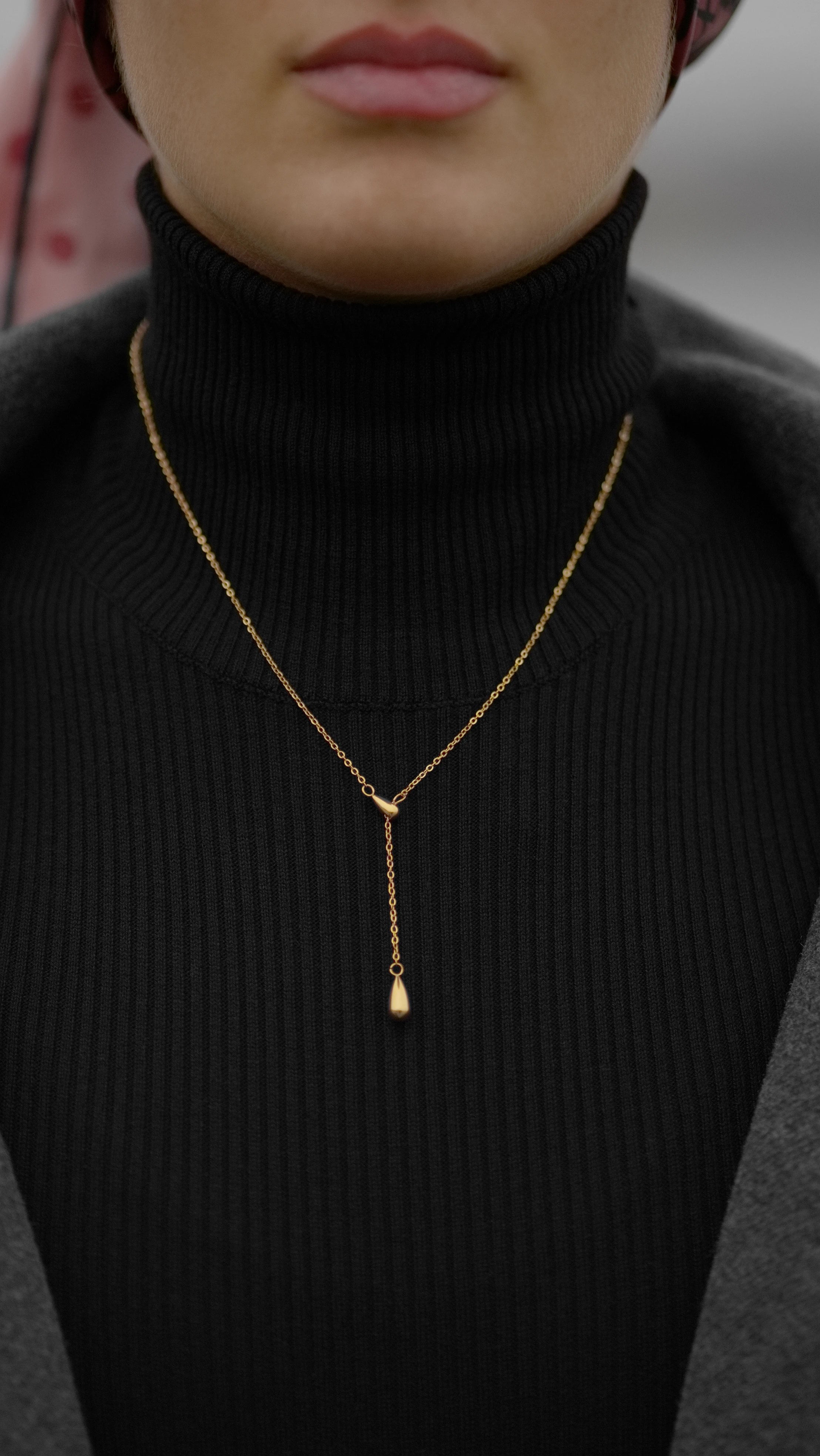 18k vergoldete Lariat Halskette