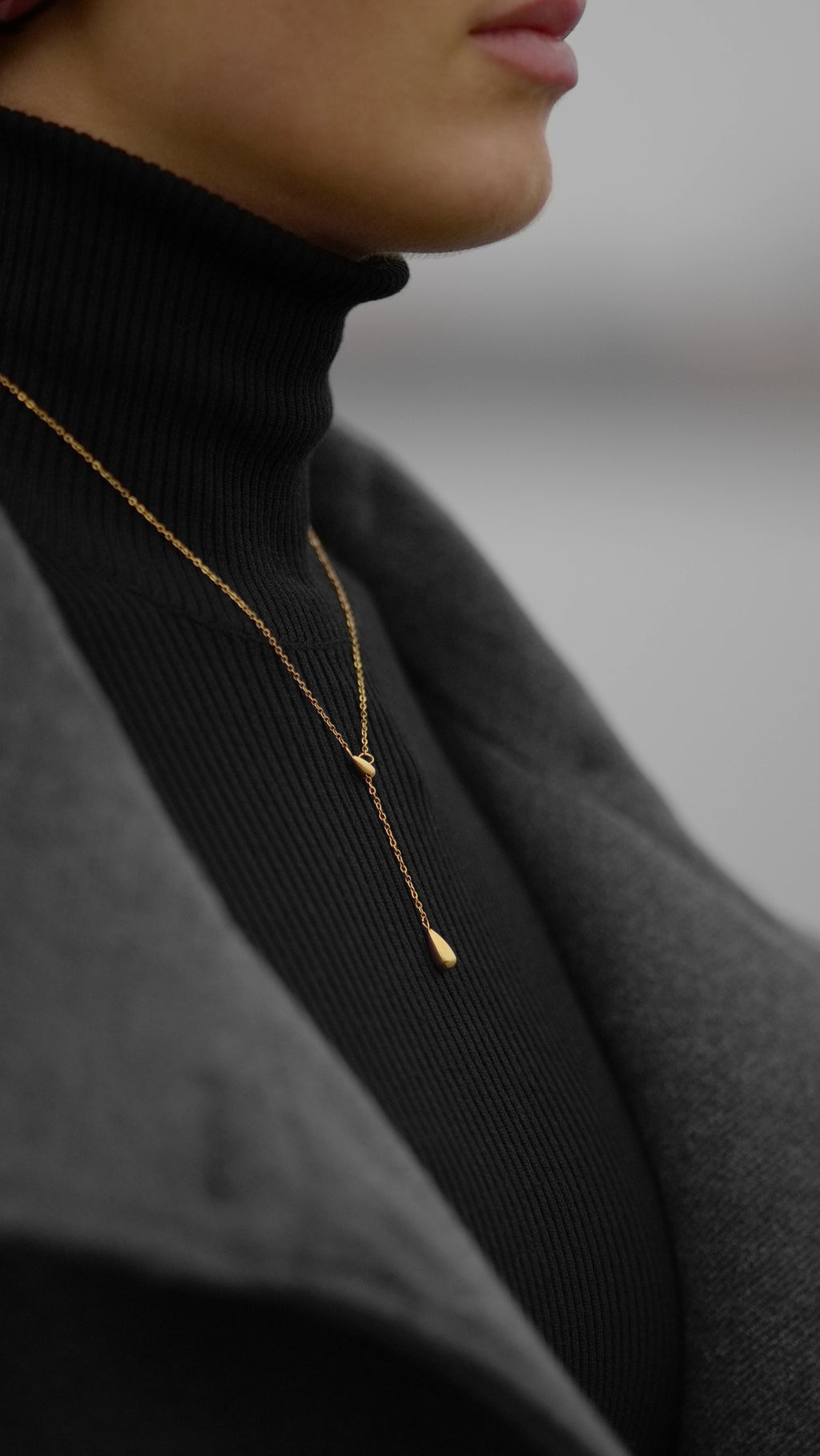 18k vergoldete Lariat Halskette