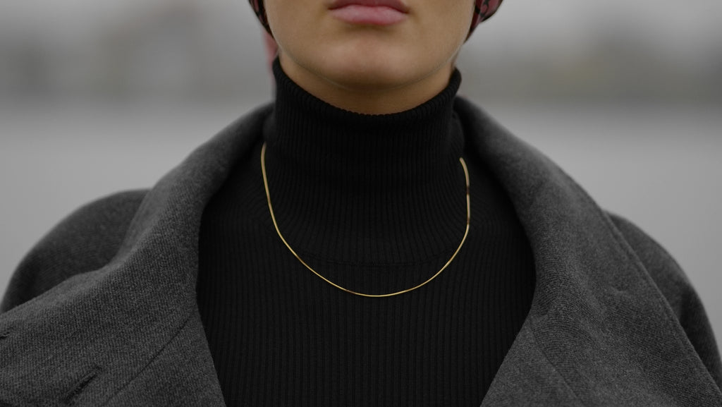 18k vergoldete schlichte Halskette